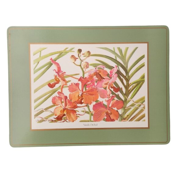 Pimpernel Orchids Cork Backed Place Mats by Jill Walker Set of 4 with Box - Picture 5 of 10